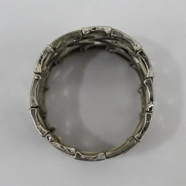 Silver Tone Zigzag Women's Stretch Bracelet