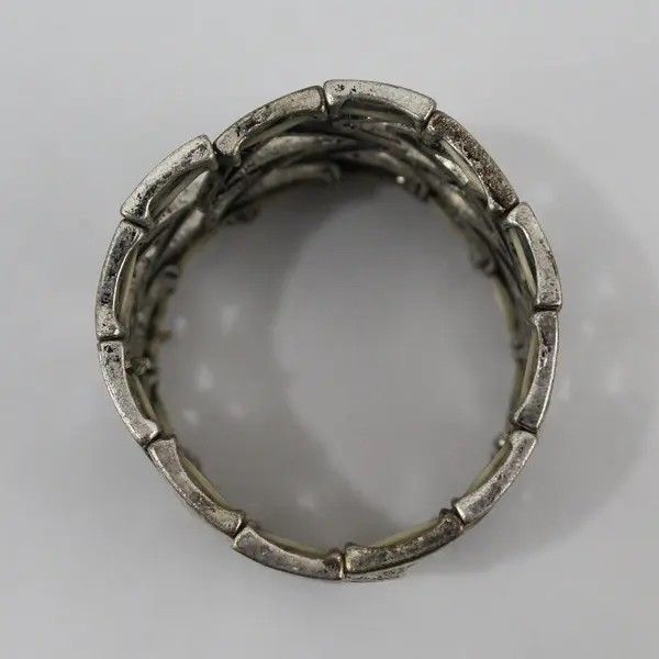 Silver Tone Zigzag Women's Stretch Bracelet