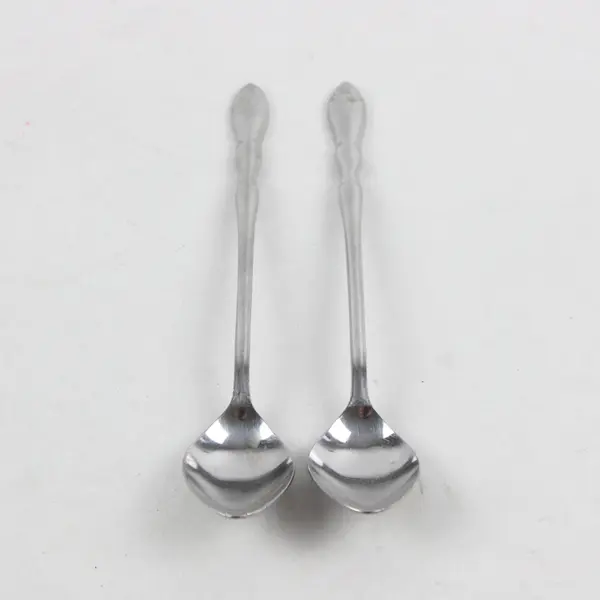 Lot of 2 Unbranded Stainless Steel Iced Tea Spoons Made in Korea 7.5" 