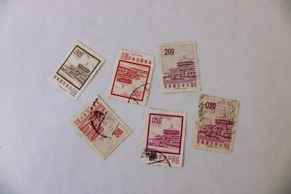 Lot Of 6 ROC China Chungshan Building Stamps Used