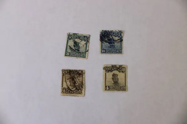 Lot Of 8 Republic Of China 1913-1924 Junk Ship Stamps Used