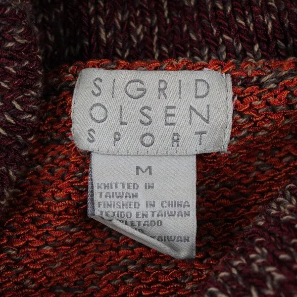 Sigrid Olsen Sport Purple Red Orange Marled Turtleneck Sweater Women's Medium
