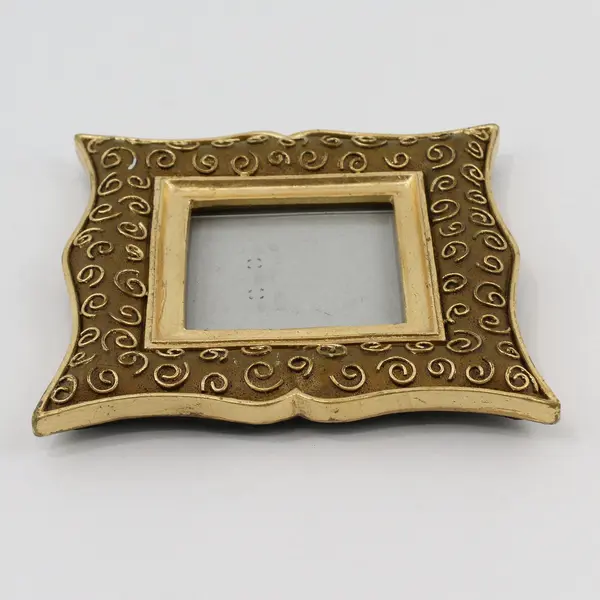 Gold Ornate Resin Square Frame for 3" x 3" Photo, desktop