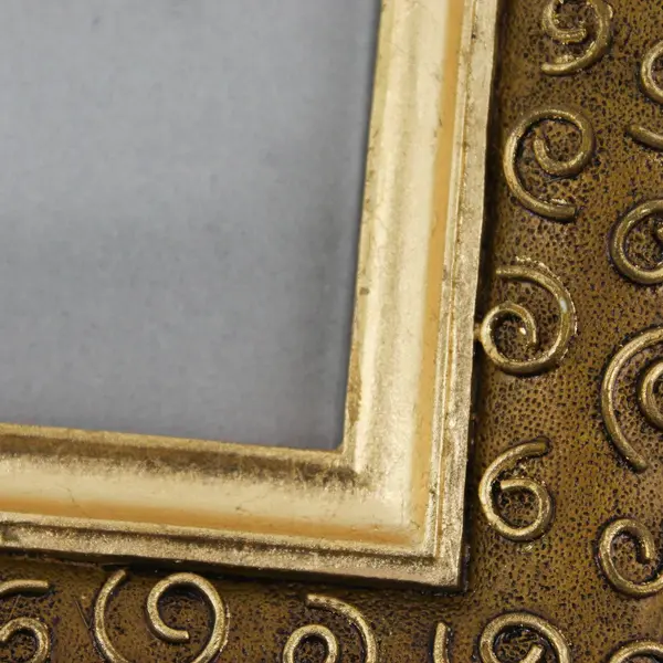 Gold Ornate Resin Square Frame for 3" x 3" Photo, desktop