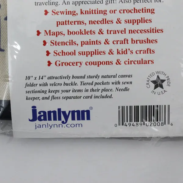 Janlynn Stitch Keeper Needlework Organizer Canvas Folder 10"x14", #990-2008 