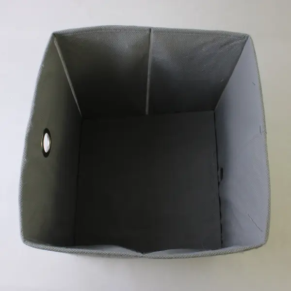 Lot of 2 Collapsible Fabric Storage Bins Brown Gray Striped Diamond