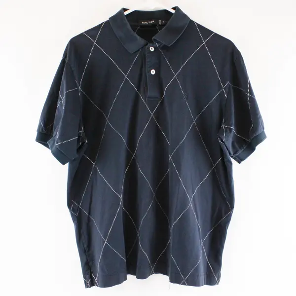 Nautica Mens All Cotton Classic Fit Short Sleeve Polo Shirt Size Medium