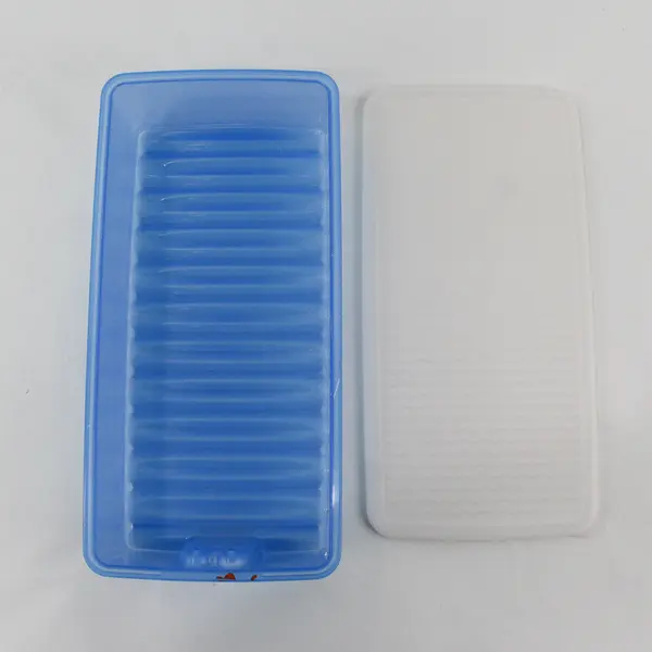 FridgeSmart Plastic Blue White Produce Storage Container Vegetables Fresh