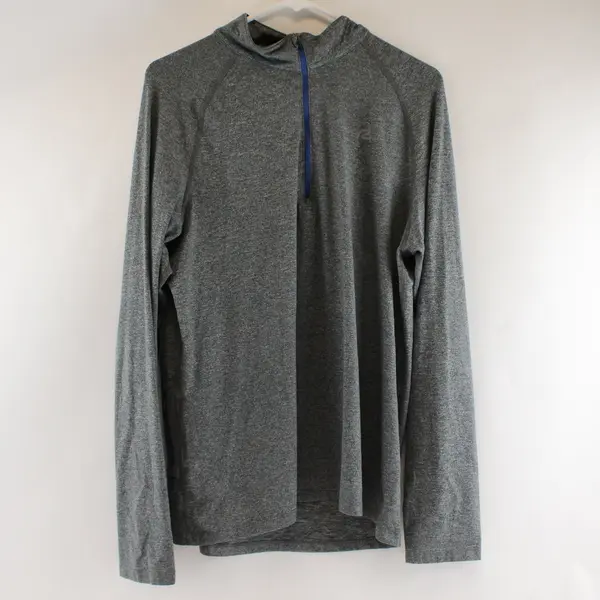 Road Runner Sports Activewear Quarter Zip Pullover Shirt Grey Mens Medium