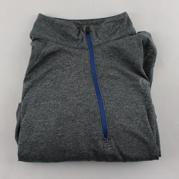 Road Runner Sports Activewear Quarter Zip Pullover Shirt Grey Mens Medium