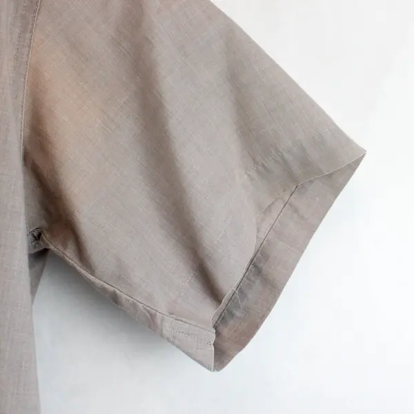 Basics Shirt Mens 15.5(M) Gray Short Sleeve Button Down