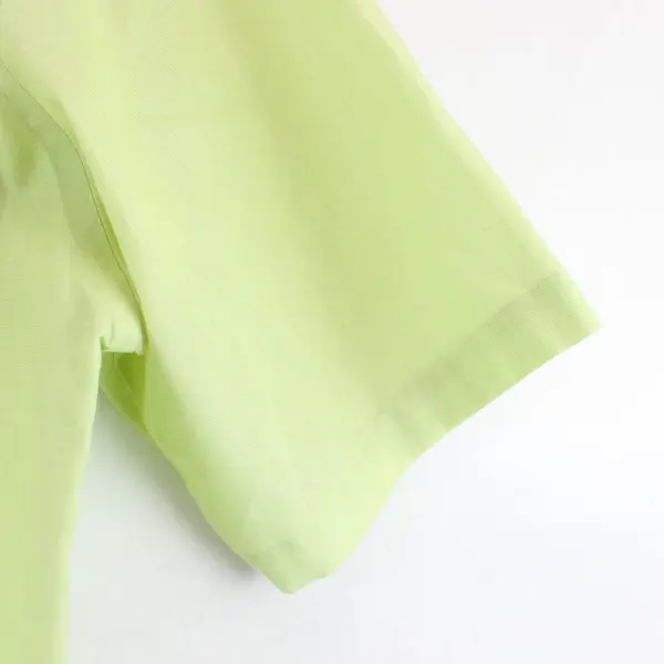 Stafford Short Sleeve Button Front Dress Shirt Point Collar Lime Green 16(M)