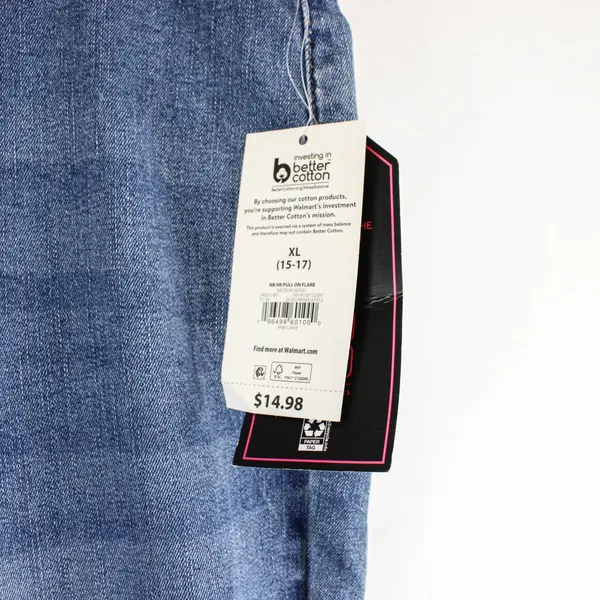 No Boundaries Women's Size XL(15-17) High Rise Flare Jeans Medium Wash