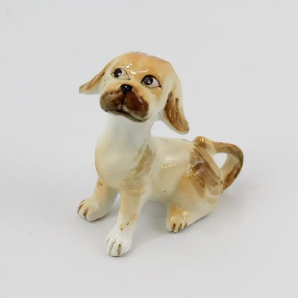Vintage Bone China Puppy Figurine 2.25"