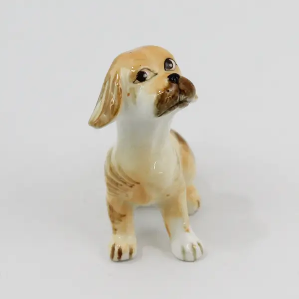 Vintage Bone China Puppy Figurine 2.25"