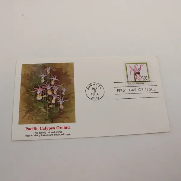 1984 Pacific Calypso Orchid 20c Stamp First Day Cover Fleetwood Cachet