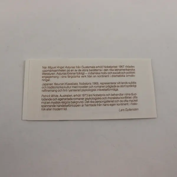 Sweden 5 Stamp Booklet Scott# 1566A Nobel Laureates in Literature 1985 Mint 