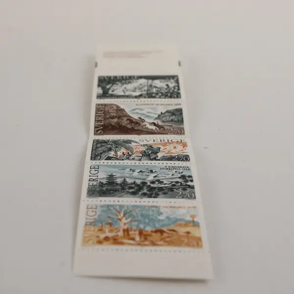 Sweden 5 Stamp Booklet Scott# 1566A Nobel Laureates in Literature 1985 Mint 