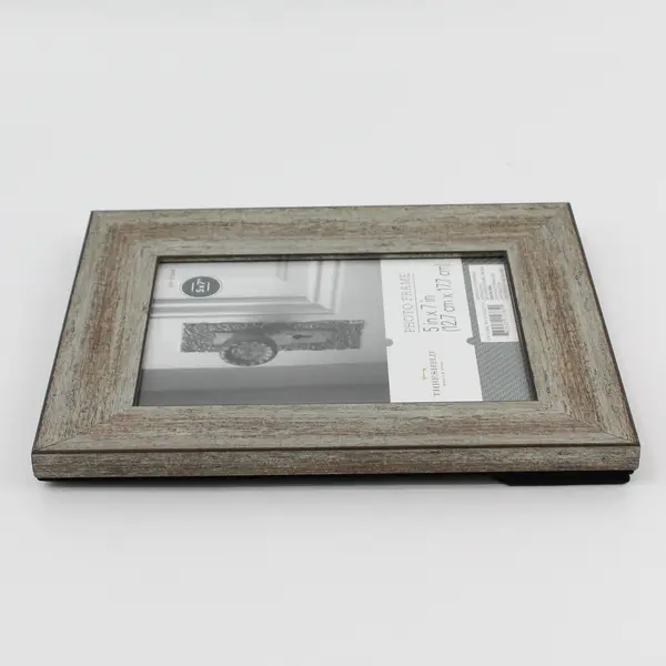 Threshold Grey Photo Frame Distressed Wood Look 5"x7" Photo Desktop/Wall Mount 