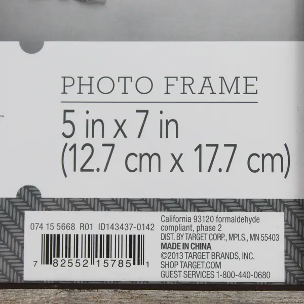 Threshold Grey Photo Frame Distressed Wood Look 5"x7" Photo Desktop/Wall Mount 