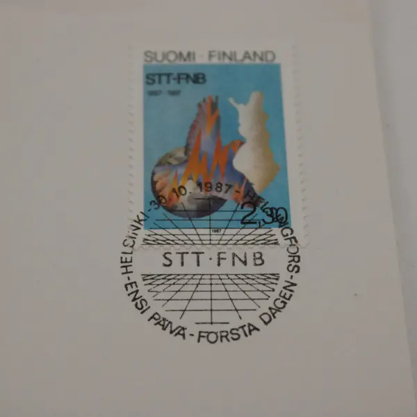 1987 Finland Centenary Of Finnish News Agency First Day Cover