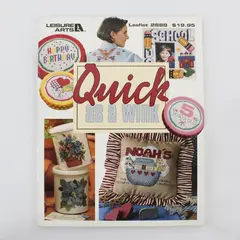 VTG Quick As A Wink Leisure Arts Cross Stitch Book (Leaflet 2888) 1996 Paperback