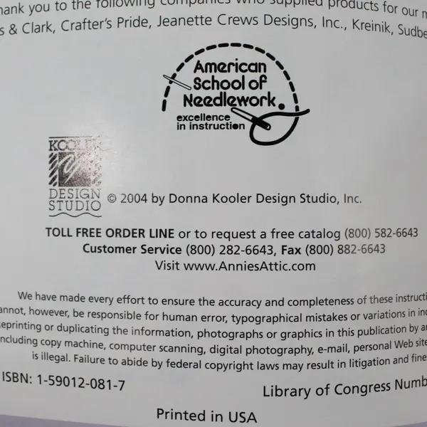 The Best Designs from Donna Kooler American School of Needlework 2004 PB Good