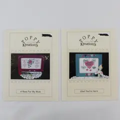 Lot of 2 Poppy Kreations Single Cross-Stitch Patterns Good