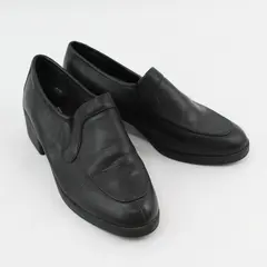 Cloud Walkers Madison Black Leather 2" Heeled Slip On Loafers Womens Size 10D