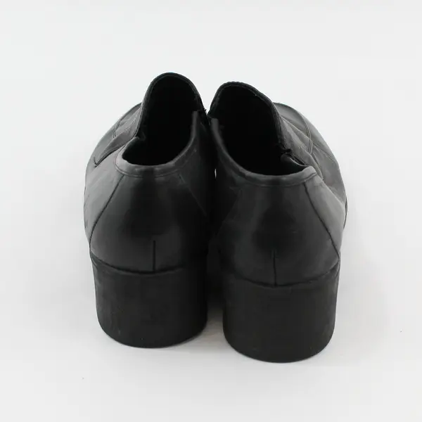 Cloud Walkers Madison Black Leather 2" Heeled Slip On Loafers Womens Size 10D