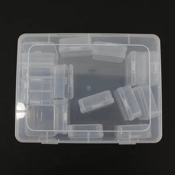 15 Small Plastic Storage Boxes in Larger Box, for Screws/Jewelry/Travel/ Beads 