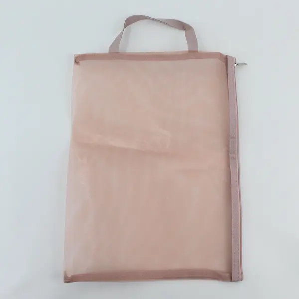 Lot of 2 Mesh Storage Bags with Zippered Tops/Handles - 10"x13.8"