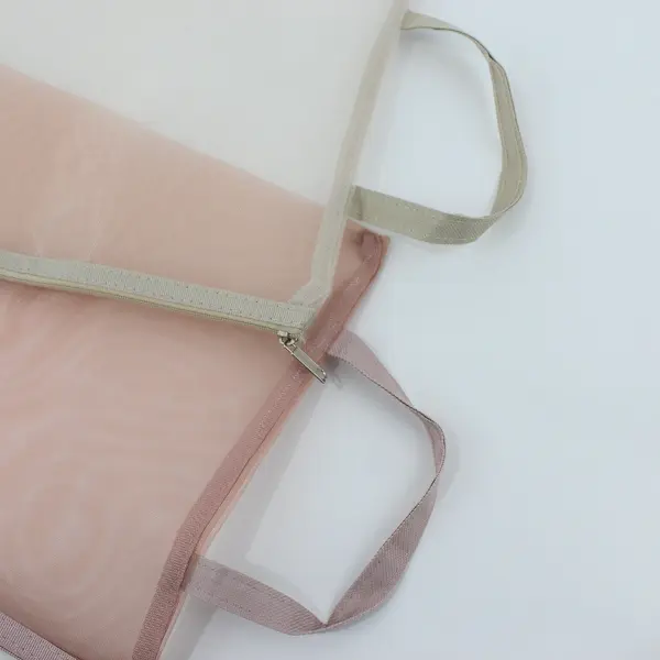 Lot of 2 Mesh Storage Bags with Zippered Tops/Handles - 10"x13.8"