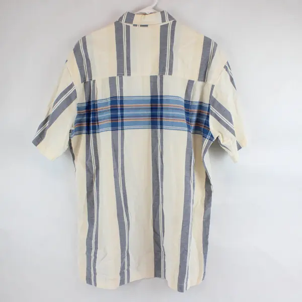 Chaps Ralph Lauren Multicolor Striped Short-Sleeved Button-Down Men's Large FLAW