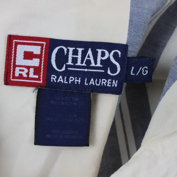 Chaps Ralph Lauren Multicolor Striped Short-Sleeved Button-Down Men's Large FLAW