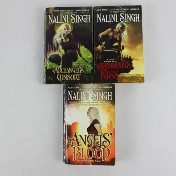 Lot of 3 Guild Hunter Novels by Nalini Singh 2009 to 2011 Paperbacks Good