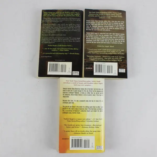 Lot of 3 Guild Hunter Novels by Nalini Singh 2009 to 2011 Paperbacks Good