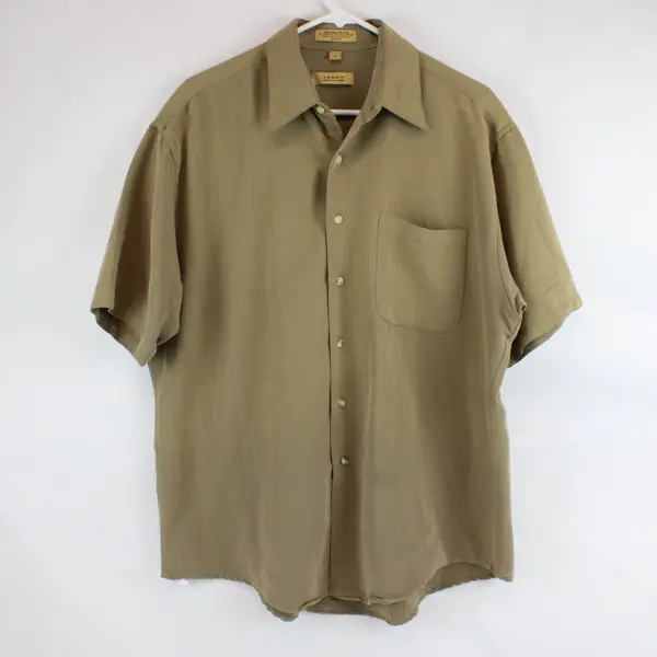Arrow Green Short-Sleeved Button-Up Men's Size 16