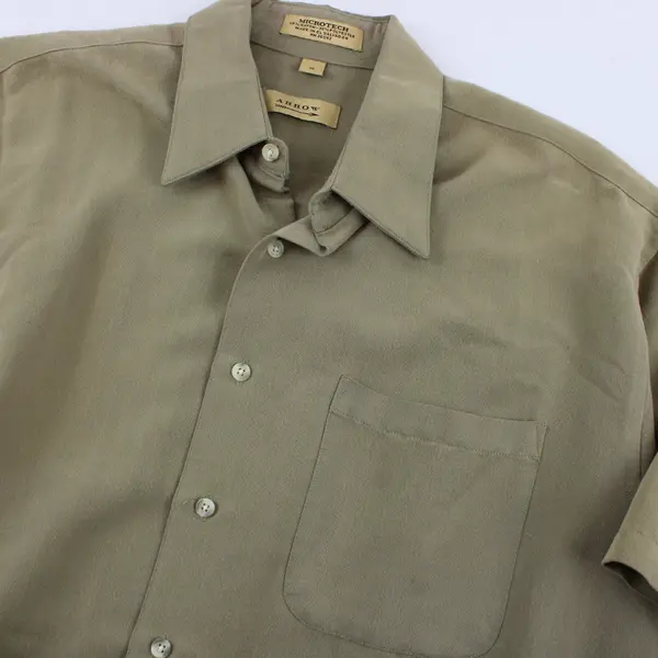 Arrow Green Short-Sleeved Button-Up Men's Size 16