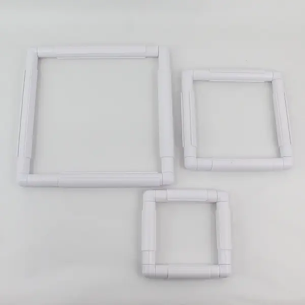 Lot of 3 Assorted sizes Square Plastic Clip Frames for Needlework/Embroidery 