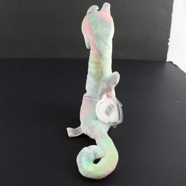 TY Beanie Baby Neon 1999 Tie Dye Pastel Seahorse Plush With Tag Protector
