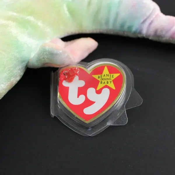 TY Beanie Baby Neon 1999 Tie Dye Pastel Seahorse Plush With Tag Protector