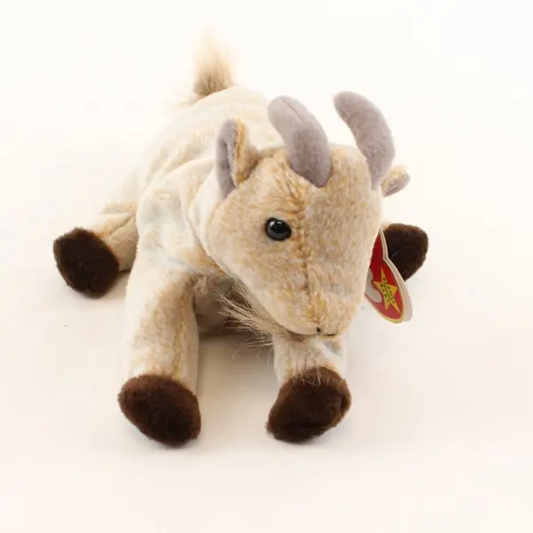 TY Beanie Baby Goatee 1999 Retired Tan Cream Goat Plush w/ Tags