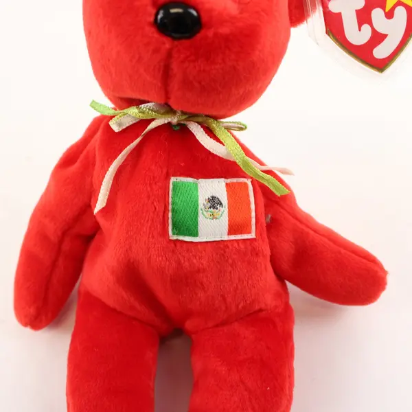 TY Beanie Baby Red Osito Mexican Flag 1999 Tag Protector