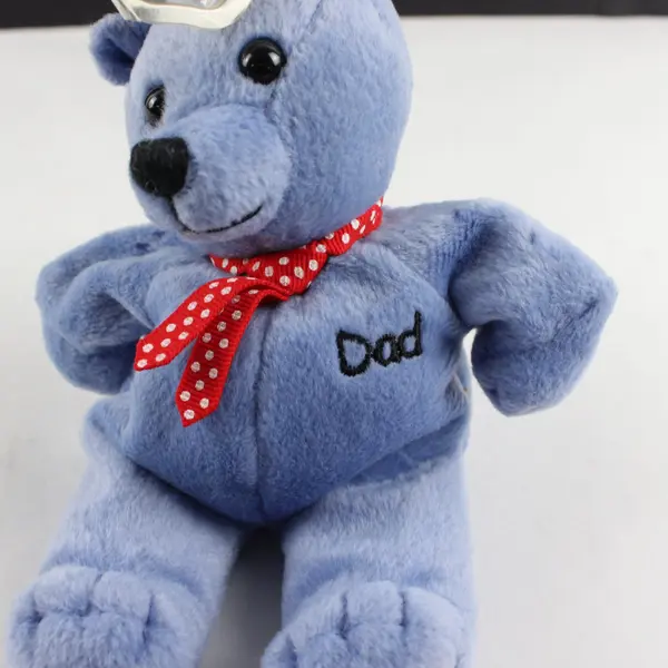 Planet Plush DAD Father's Day Bear Sally Winey 1999 Blue Beanie Plush