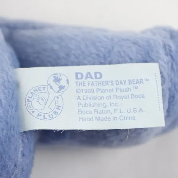 Planet Plush DAD Father's Day Bear Sally Winey 1999 Blue Beanie Plush