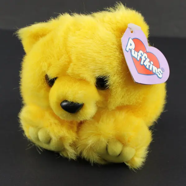 Vintage Puffkins Buttercup Yellow Bear Swibco Plush Stuffed Animal