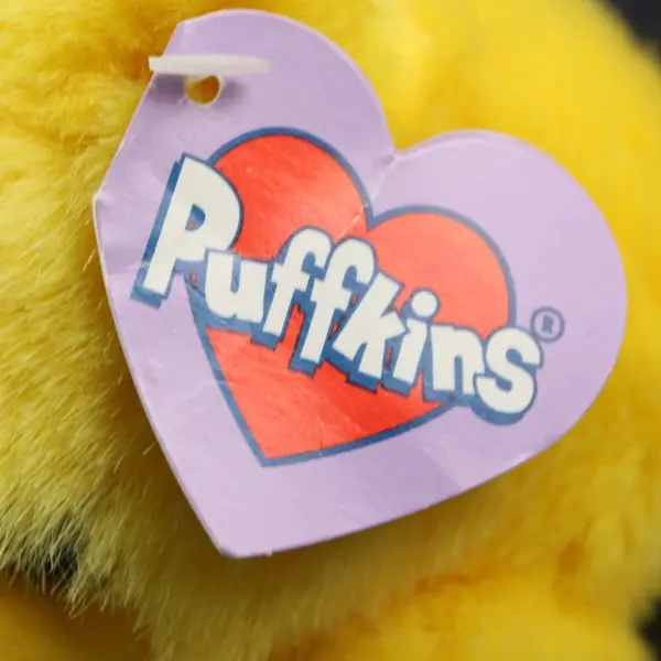Vintage Puffkins Buttercup Yellow Bear Swibco Plush Stuffed Animal