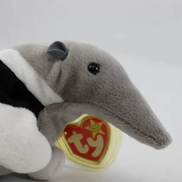 Ty Beanie Baby Ants 1998 Gray Anteater Plush Doll Toy With Tag
