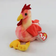 TY Beanie Baby Strut 1996 Orange Red Chicken Plush w/ Tags Retired